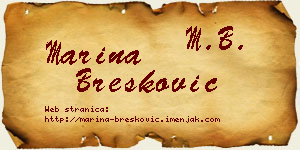 Marina Brešković vizit kartica